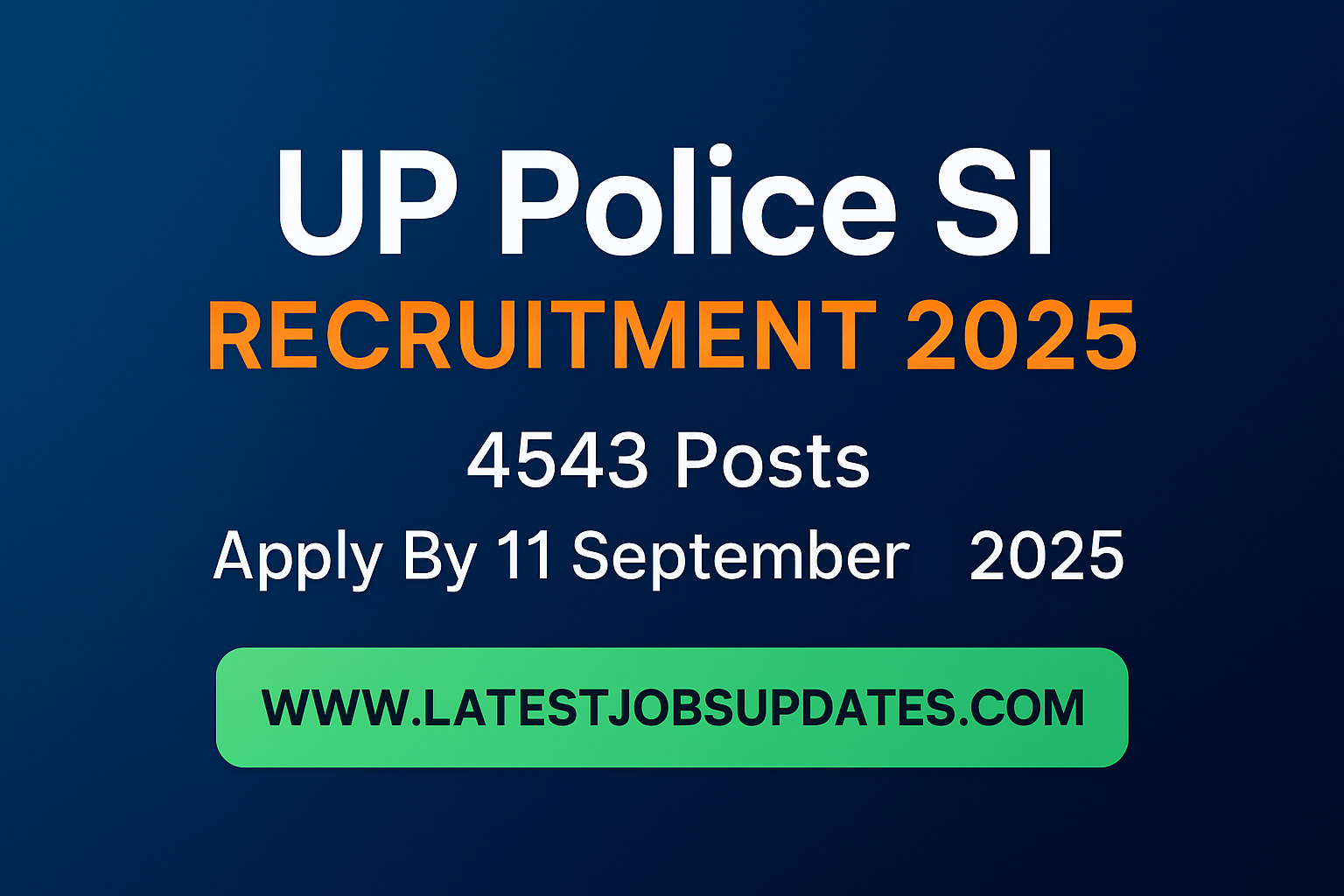 UP Police SI Recruitment Banner